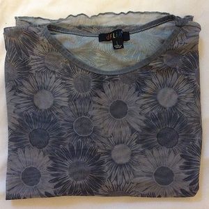 Delia’s Blue Floral Mesh Top